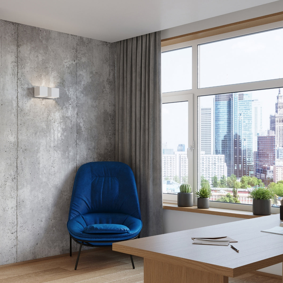 QUAD 2 wandlamp in wit