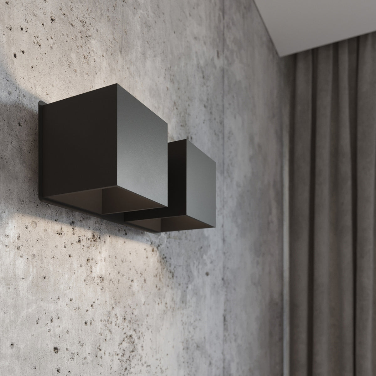 QUAD 2 wandlamp in zwart