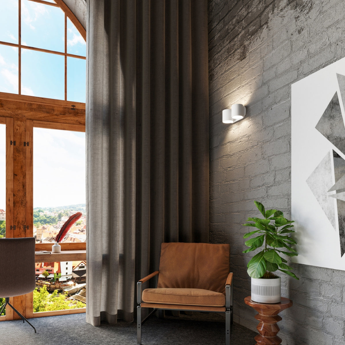 ORBIS 2 wandlamp in wit