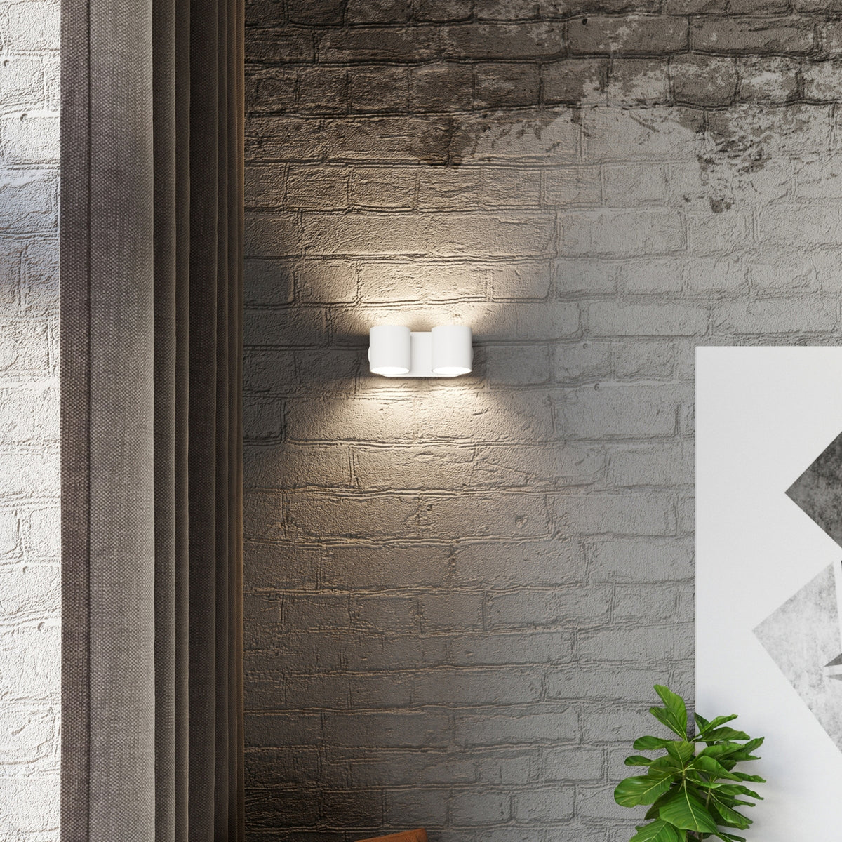 ORBIS 2 wandlamp in wit