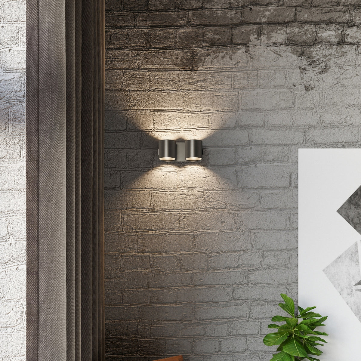 ORBIS 2 wandlamp in zwart