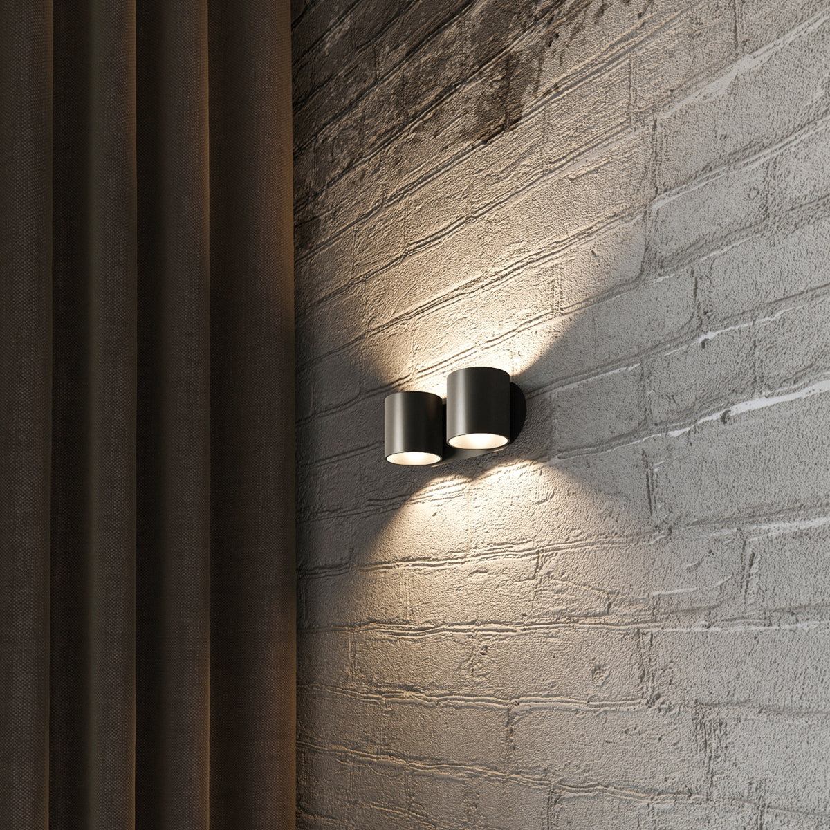 ORBIS 2 wandlamp in zwart
