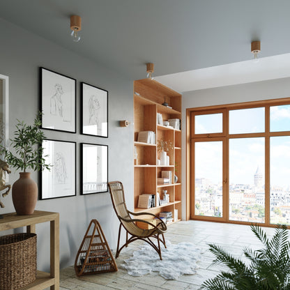 SALGADO wandlamp in naturel hout