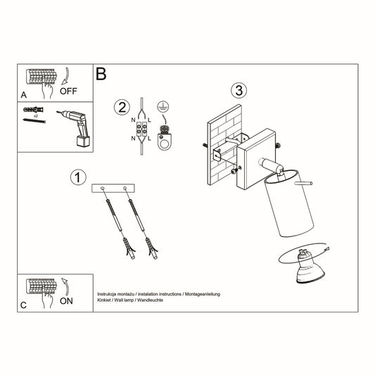 BERG wandlamp naturel hout