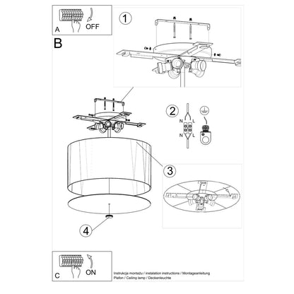 OTTO 50 plafondlamp zwart