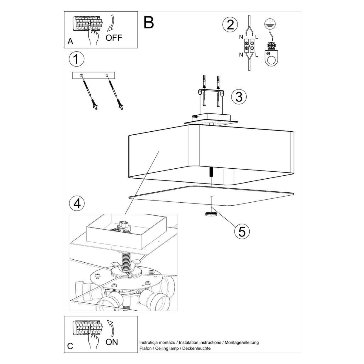 LOKKO 55 plafondlamp wit