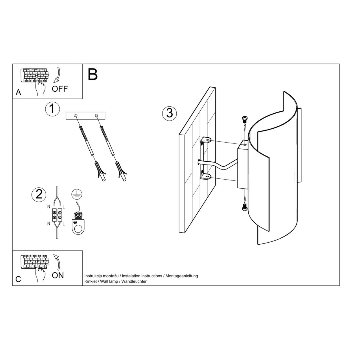 IMPACT wandlamp zwart