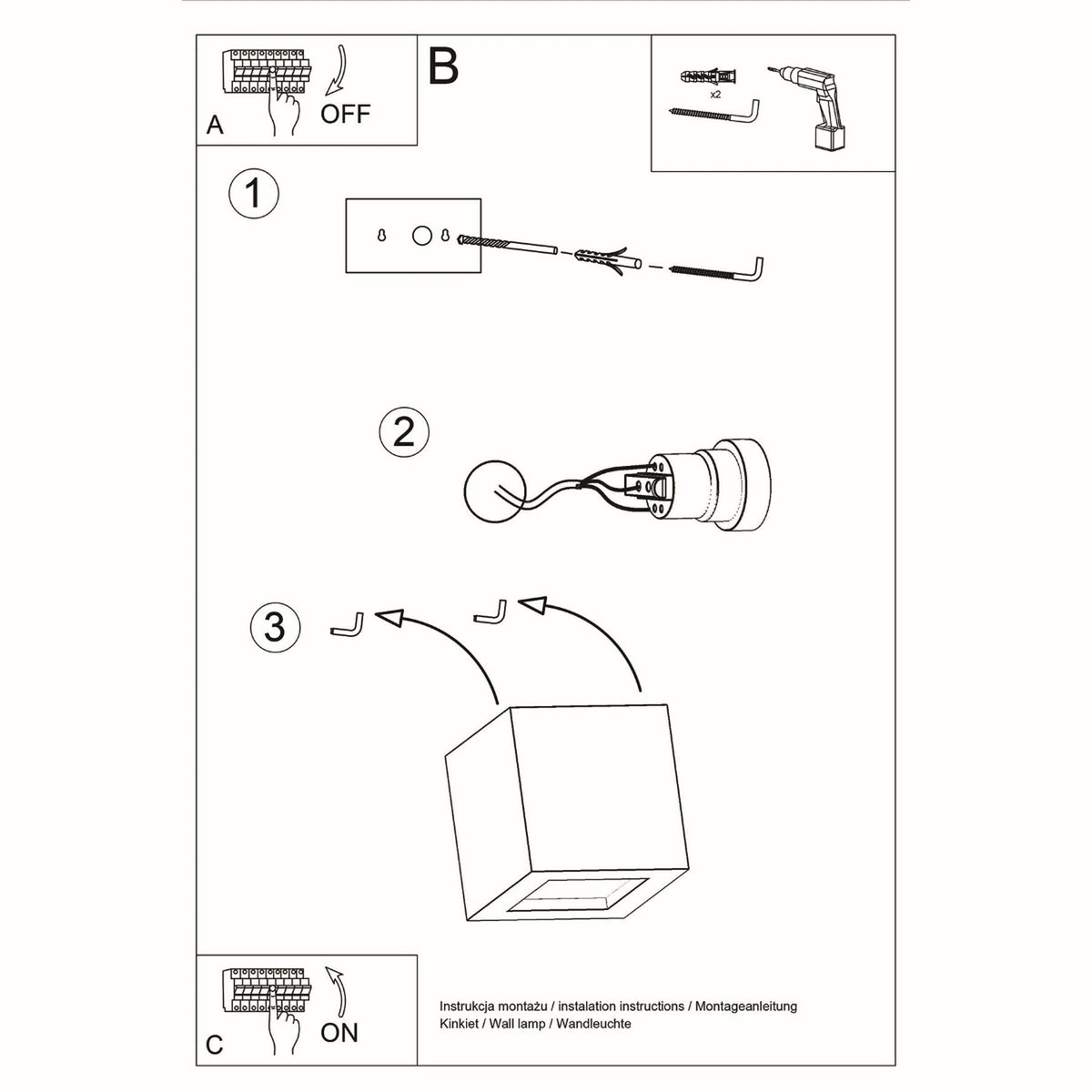 LEO wandlamp in zwart