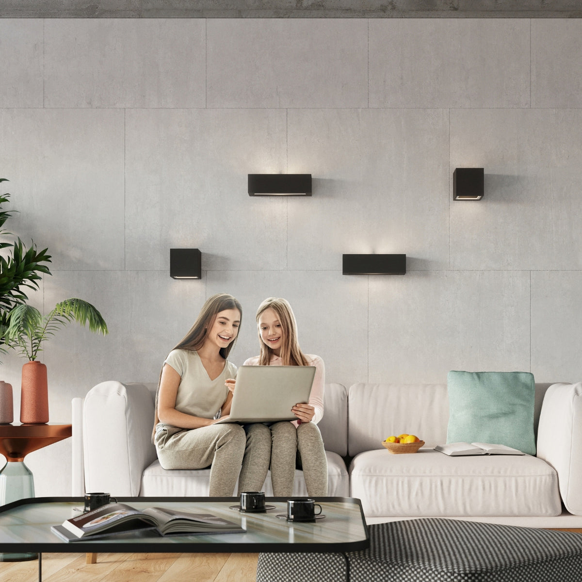 LEO wandlamp in zwart