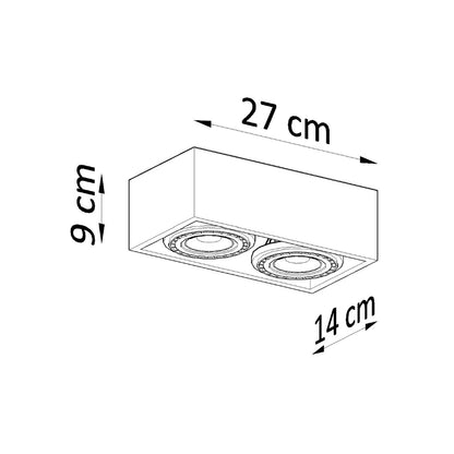 QUATRO 2 plafondlamp beton
