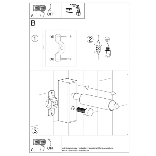 EYETECH 1 wandlamp zwart