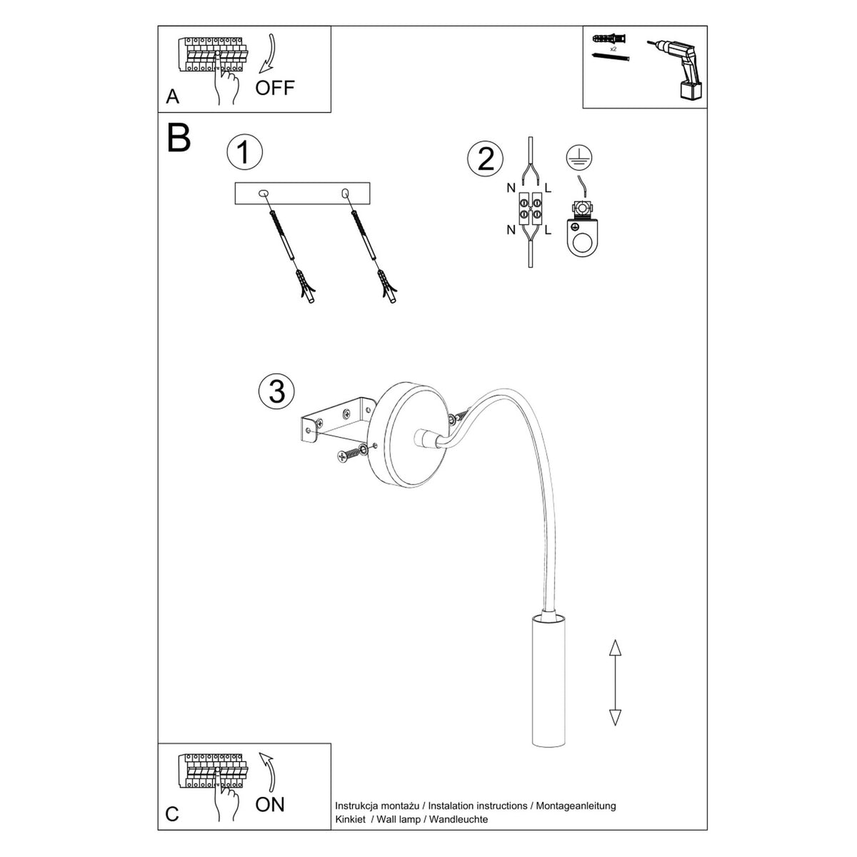AXIL wandlamp zwart