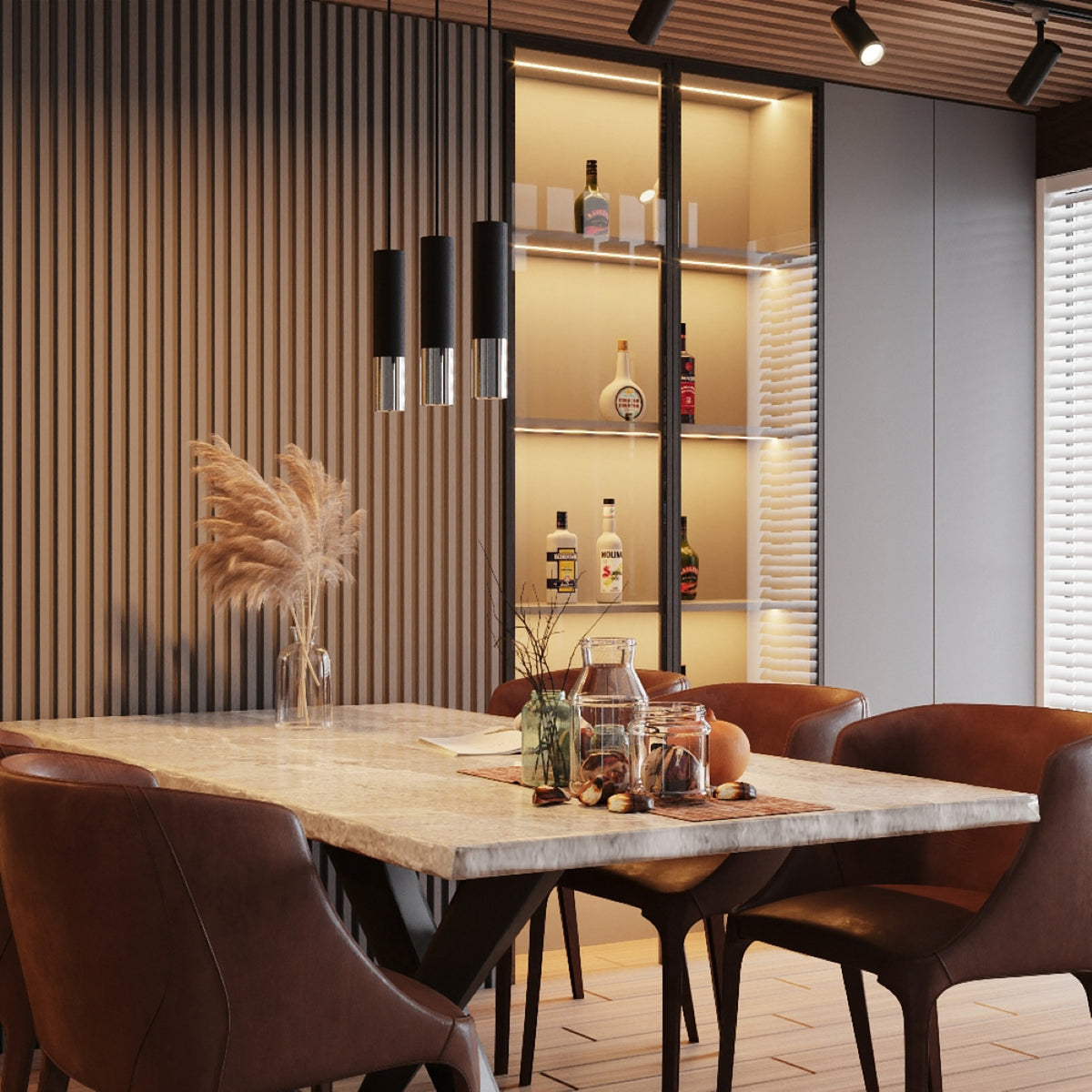 LOOPEZ wandlamp in zwart met chroom