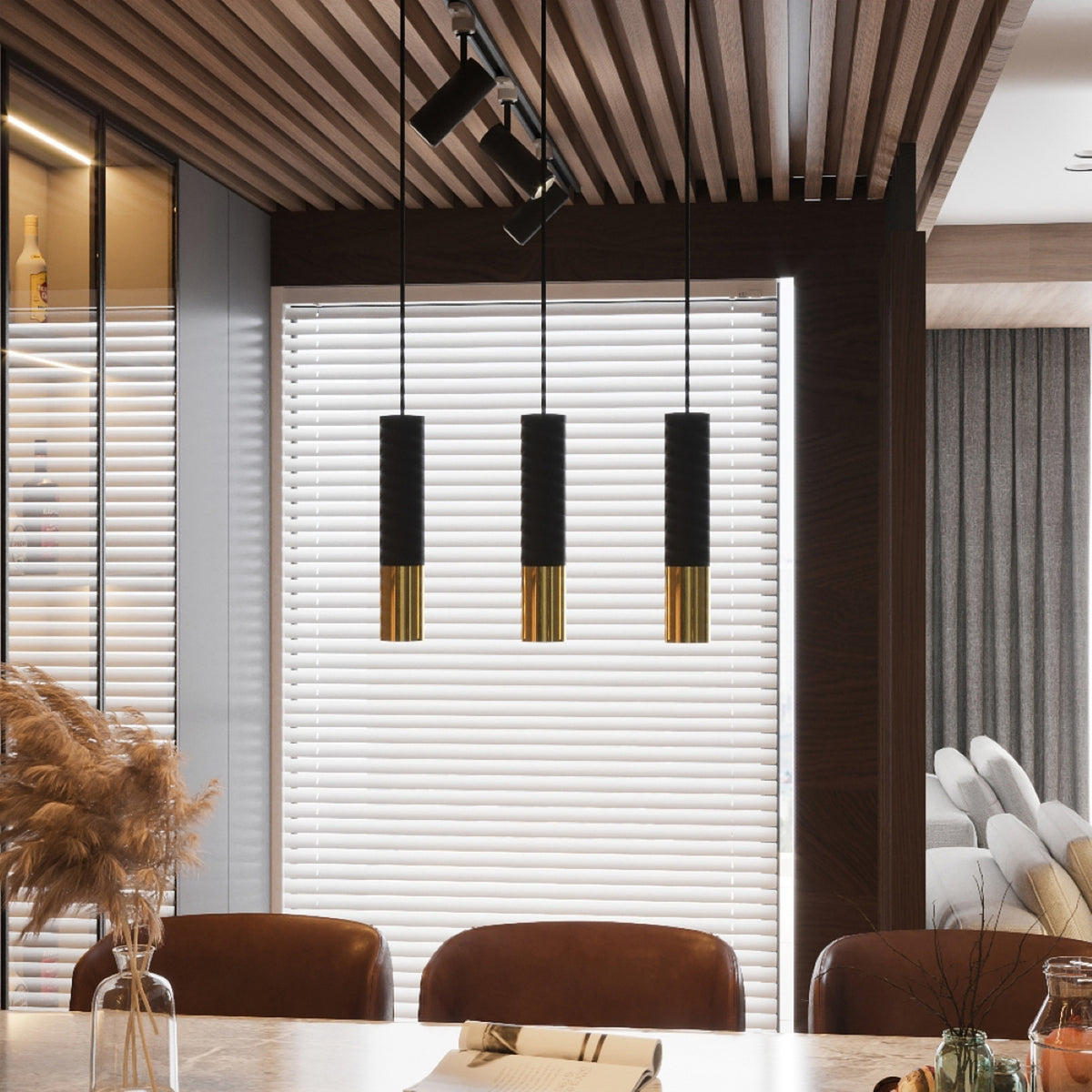 LOOPEZ plafondlamp zwart met goud
