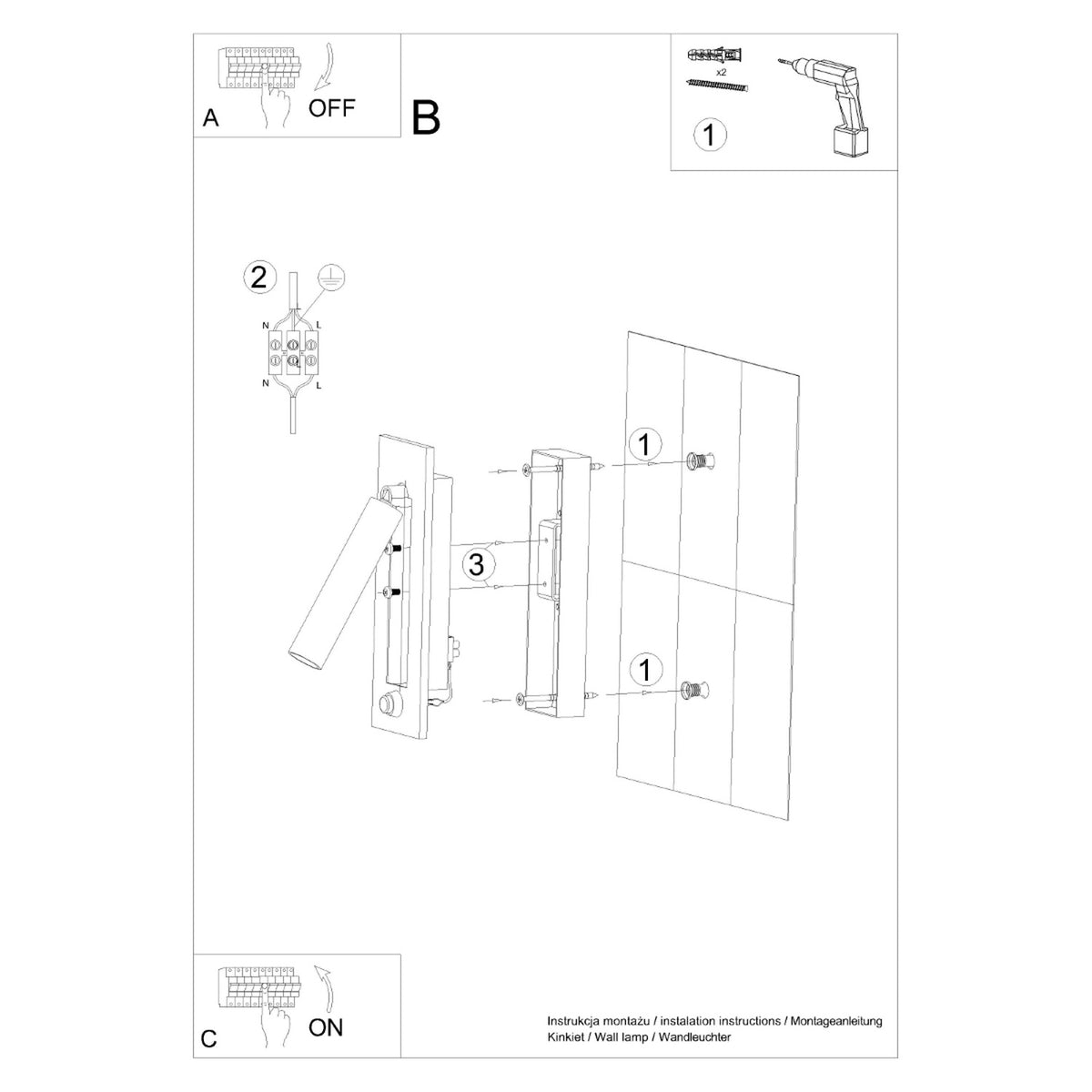 ENIF wandlamp zwart