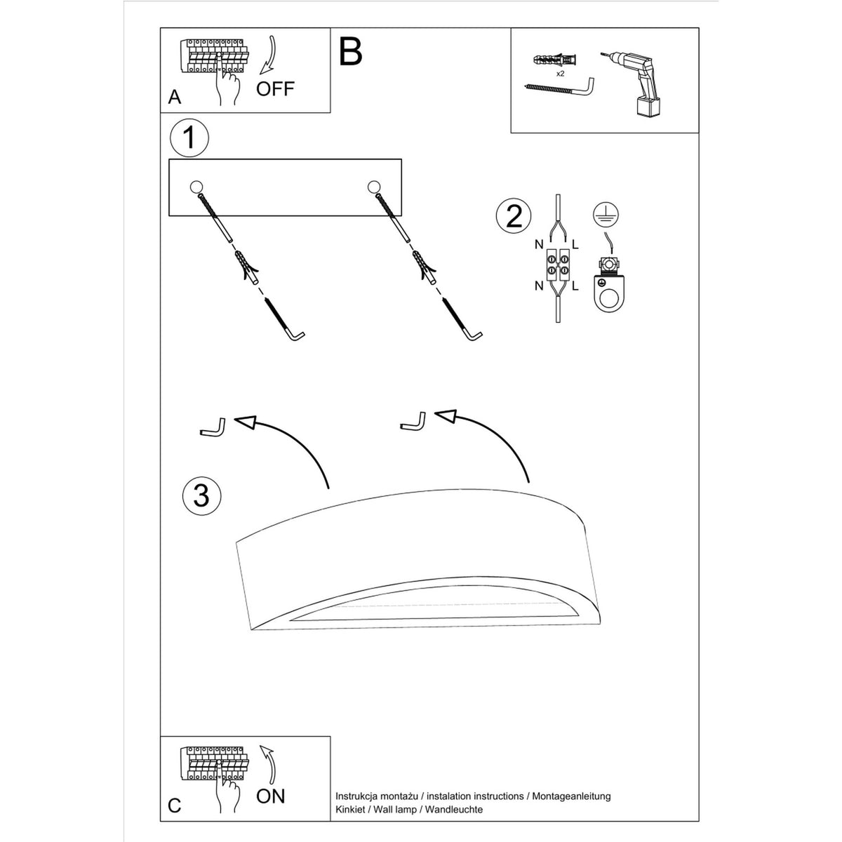 ATENA wandlamp beton