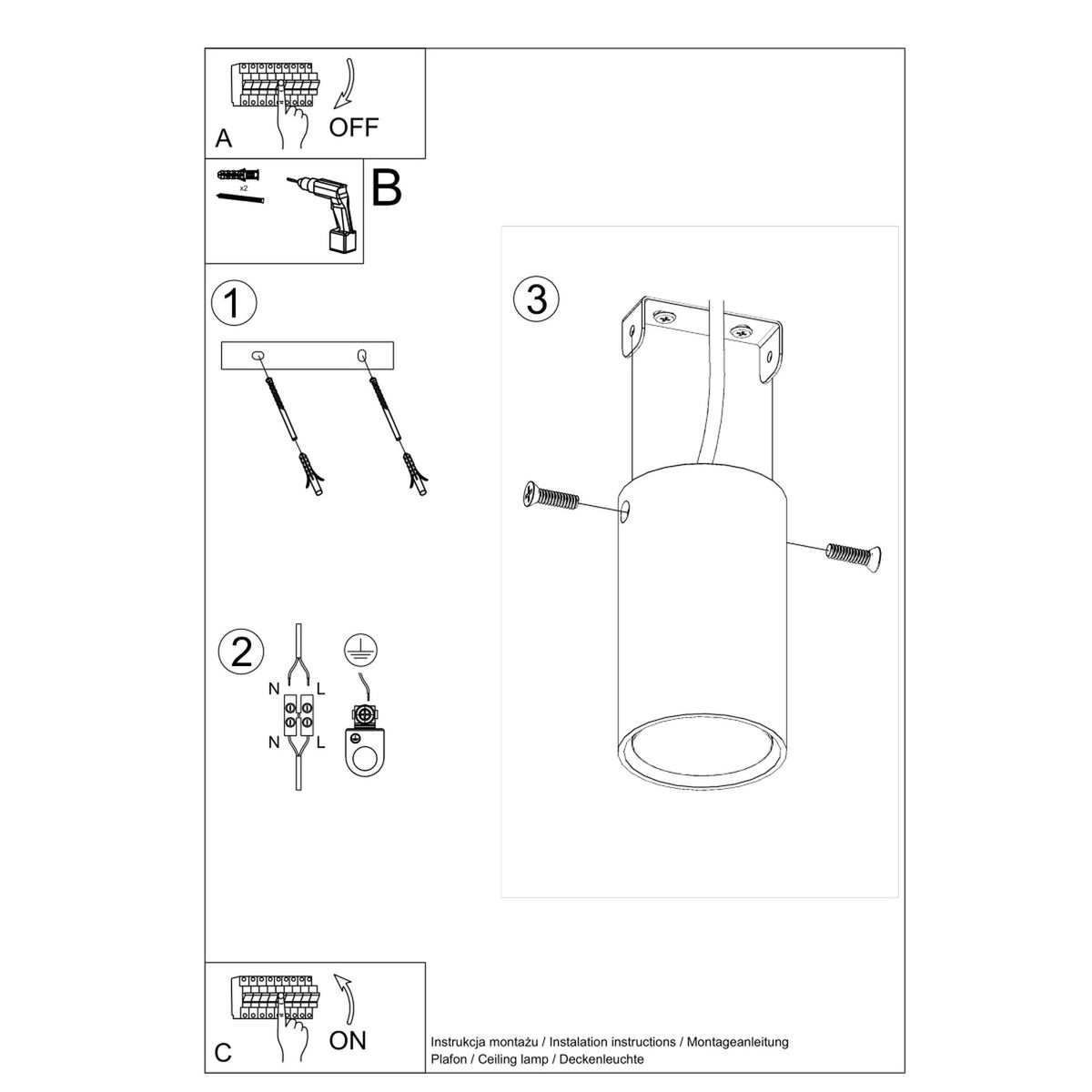 LAGOS 10 plafondlamp wit