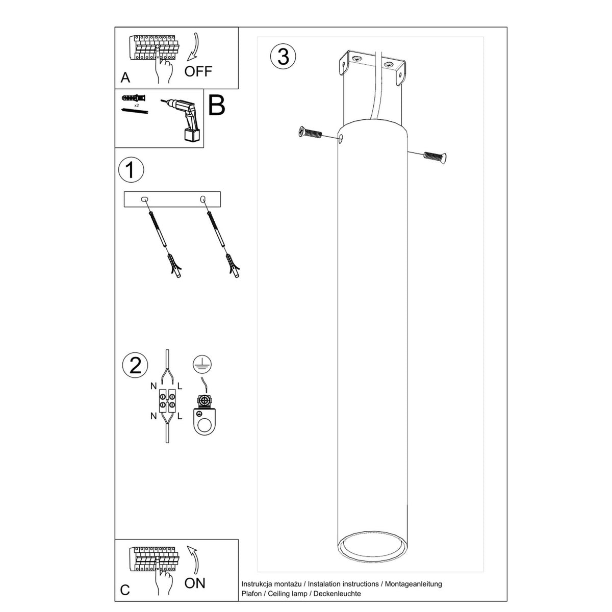 LAGOS 40 plafondlamp wit
