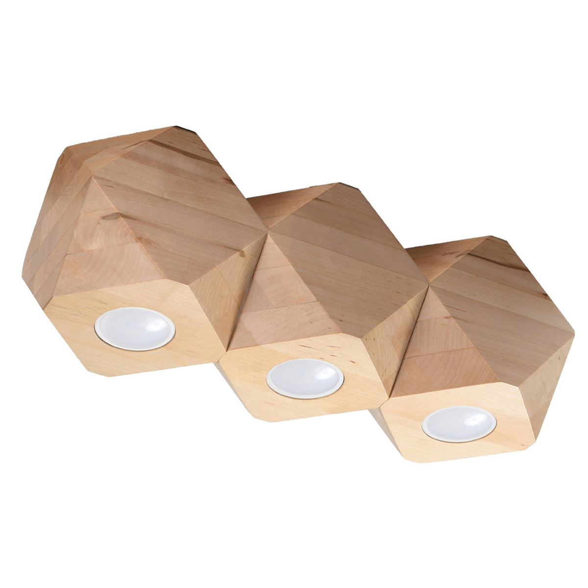 WOODY 3 plafondlamp natuurlijk hout