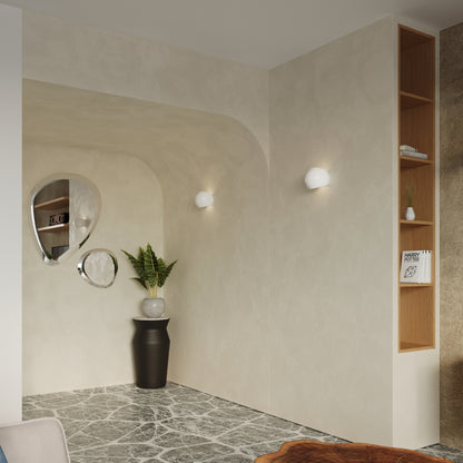GLOBE wandlamp wit glans
