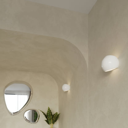 GLOBE wandlamp wit glans