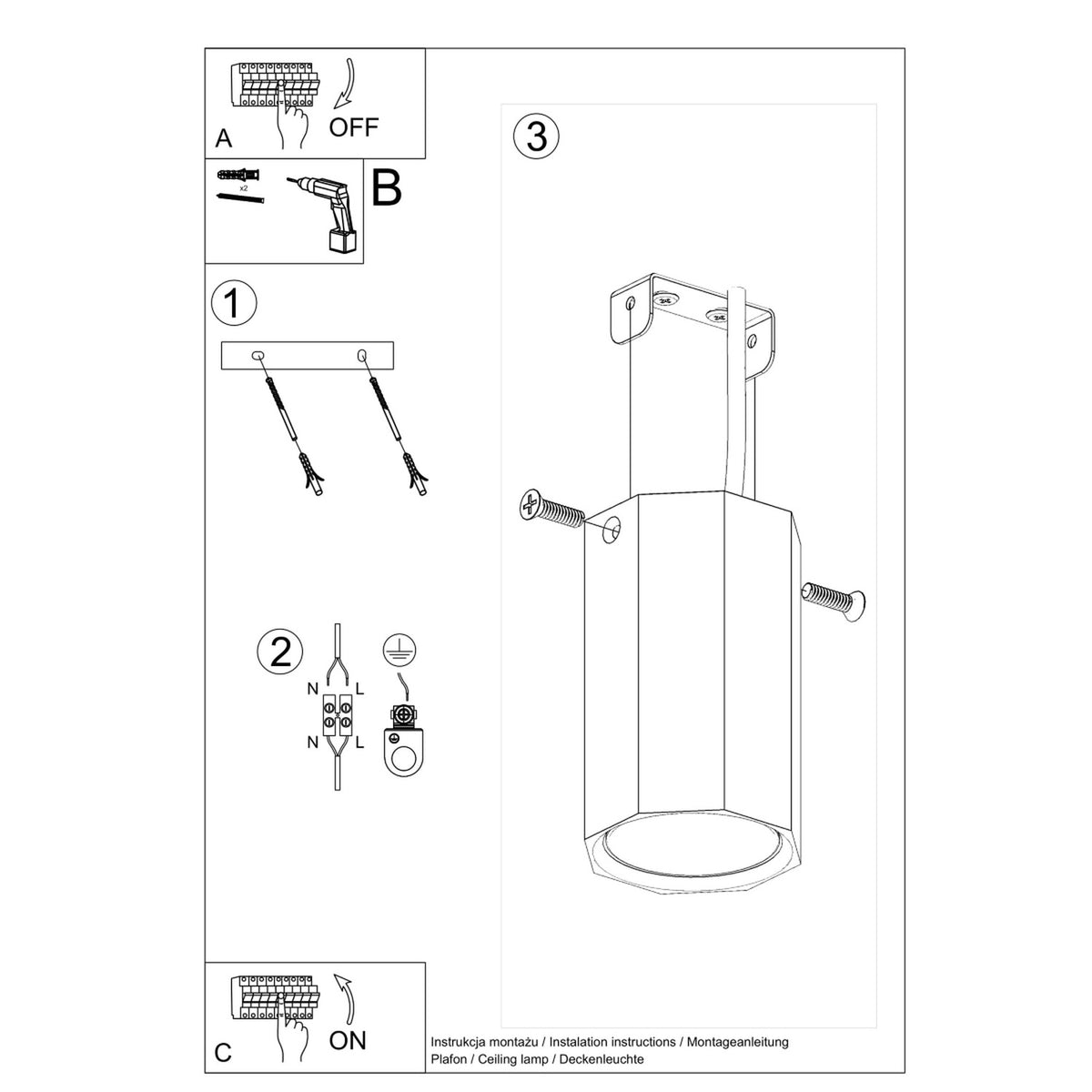 ZEKE 10 plafondlamp eik