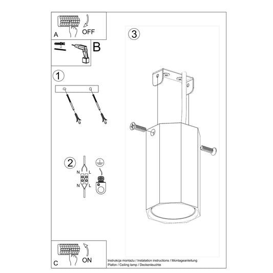 ZEKE 10 plafondlamp eik