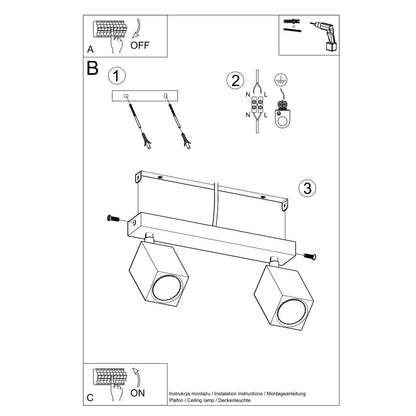 KEKE 2 plafondlamp eik