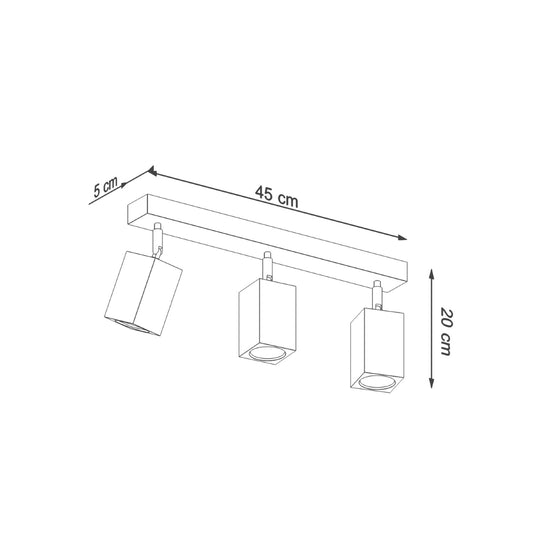 KEKE 3 plafondlamp eik