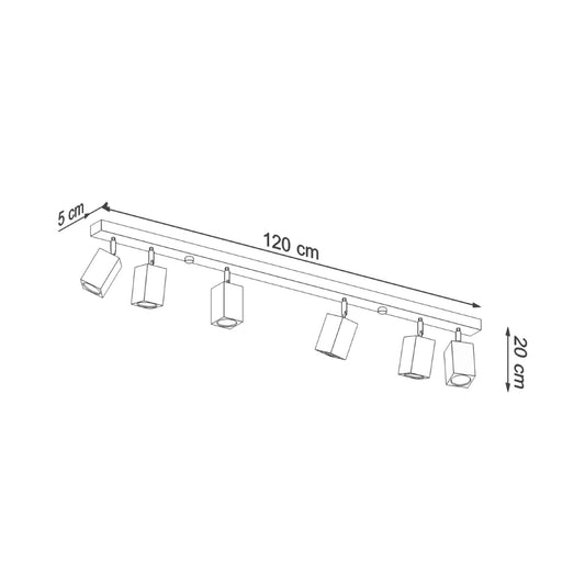 KEKE 6 plafondlamp eik