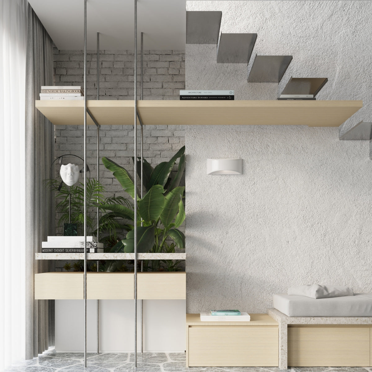 VIXEN wandlamp in glanzend wit
