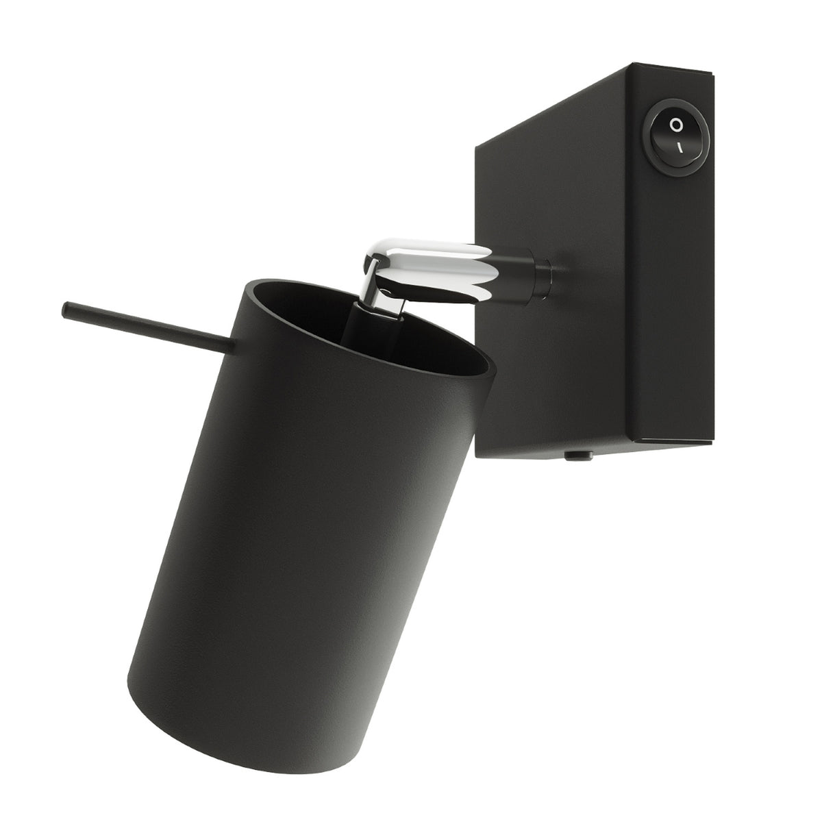 RING wandlamp in zwart met schakelaar