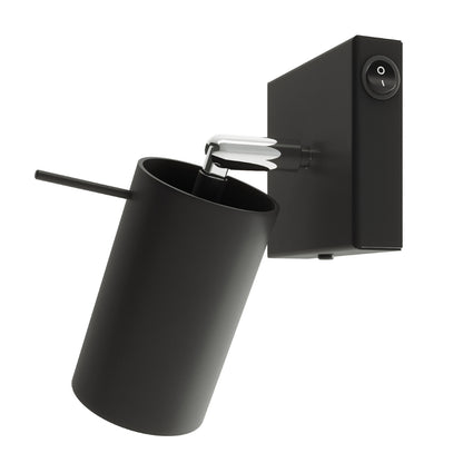 RING wandlamp in zwart met schakelaar