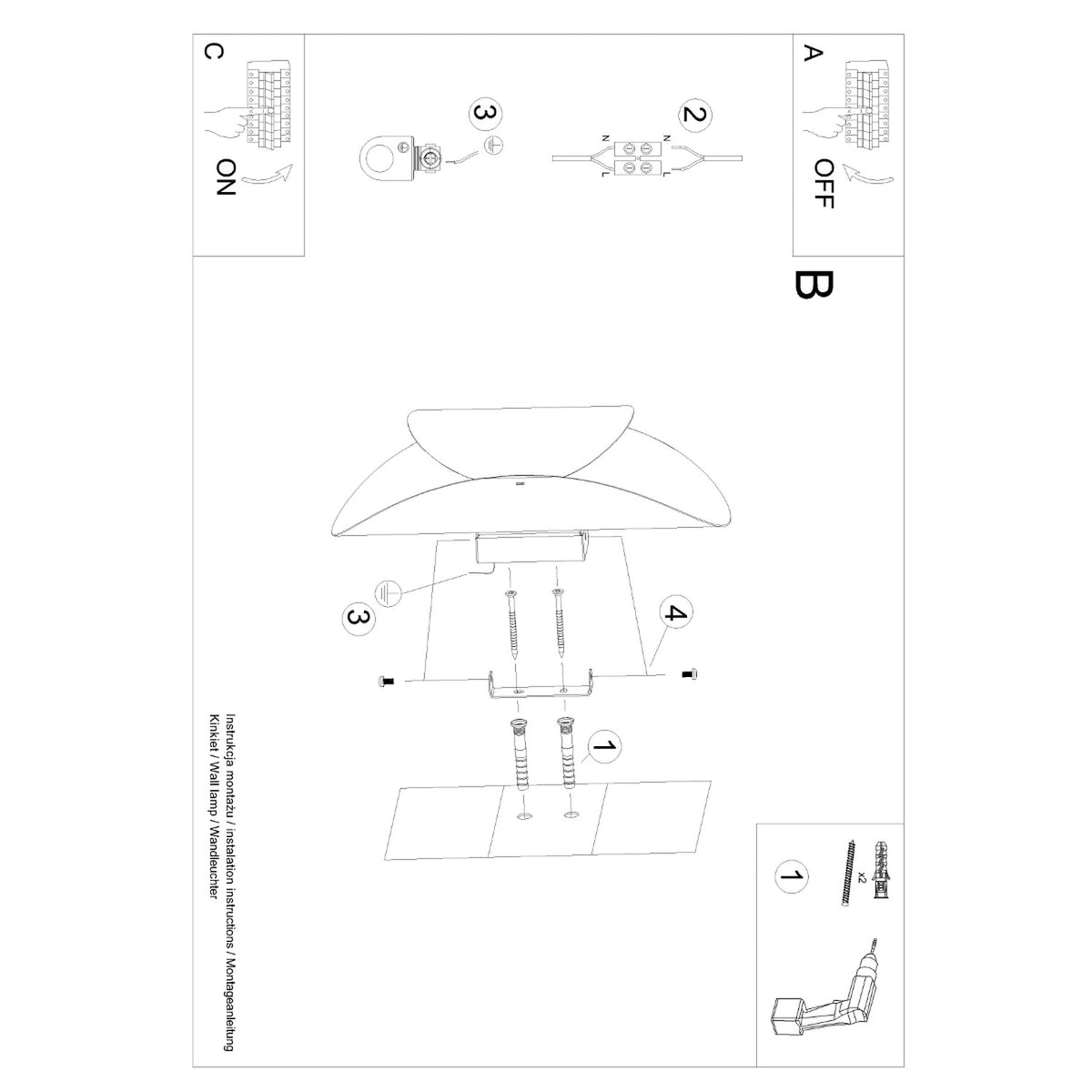 TEAR wandlamp in wit
