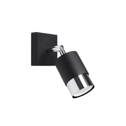 NERO wandlamp in zwart met chroom
