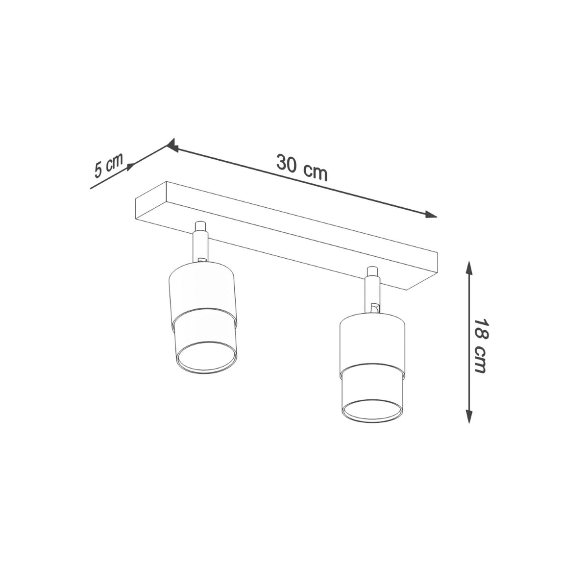 NERO 2 plafondlamp zwart met chroom
