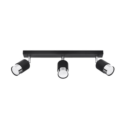 NERO 3 plafondlamp zwart met chroom