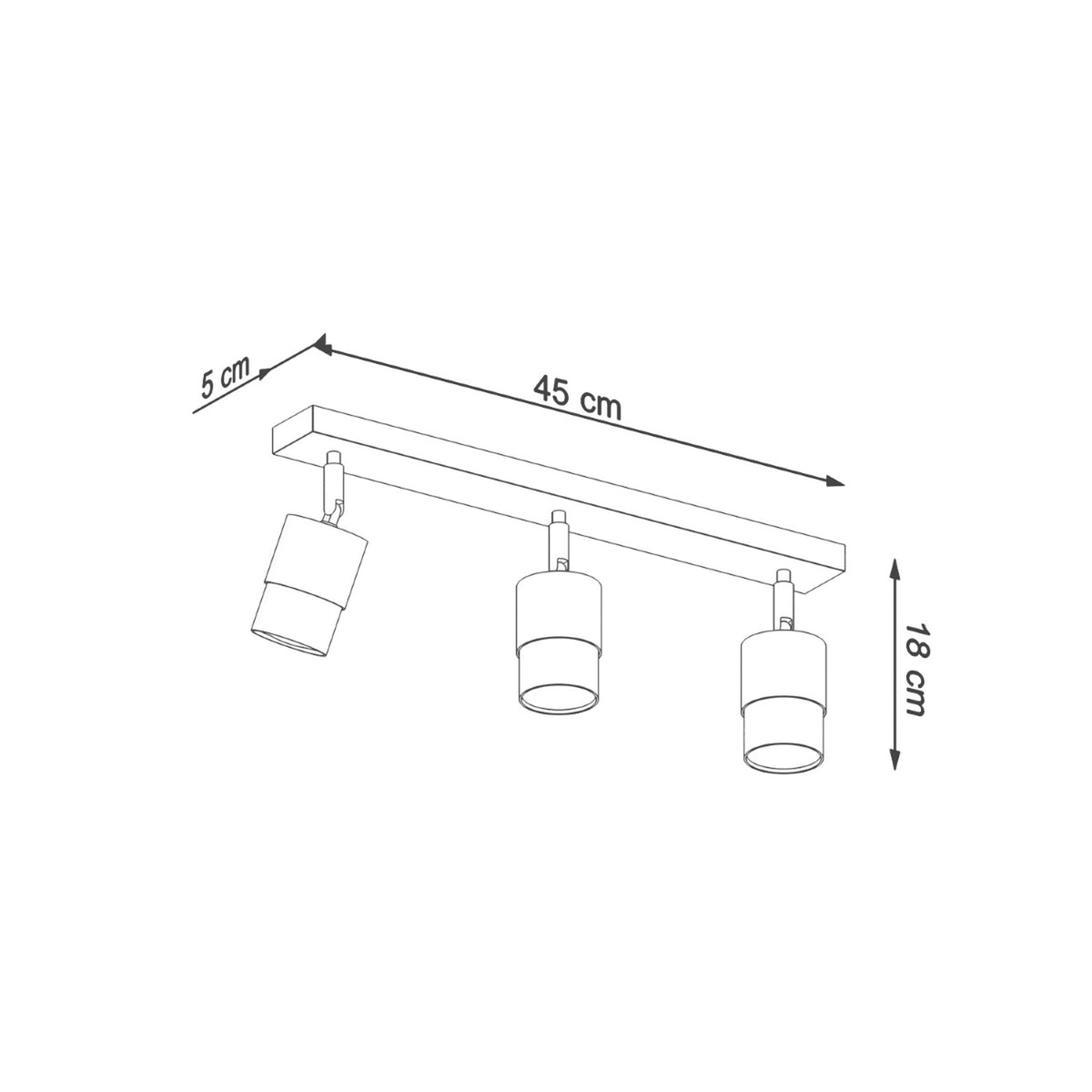 NERO 3 plafondlamp zwart met chroom