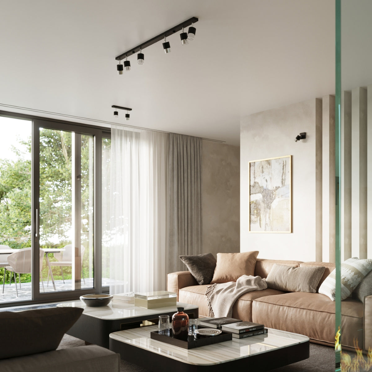 NERO 3 plafondlamp zwart met chroom
