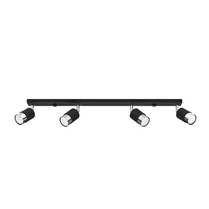 NERO 4 plafondlamp zwart met chroom