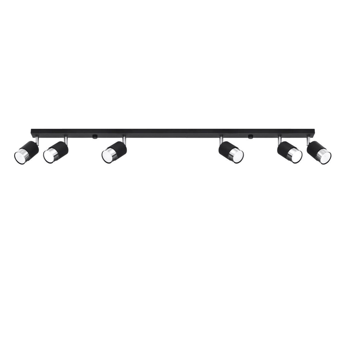 NERO 6 plafondlamp zwart met chroom