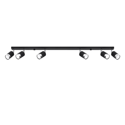 NERO 6 plafondlamp zwart met chroom