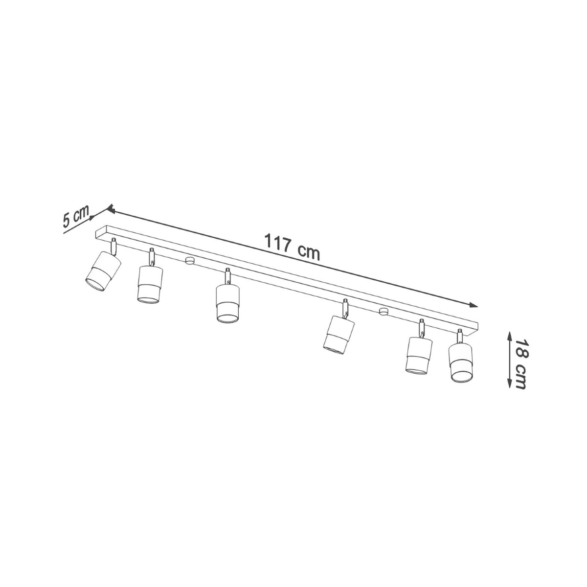 NERO 6 plafondlamp zwart met chroom