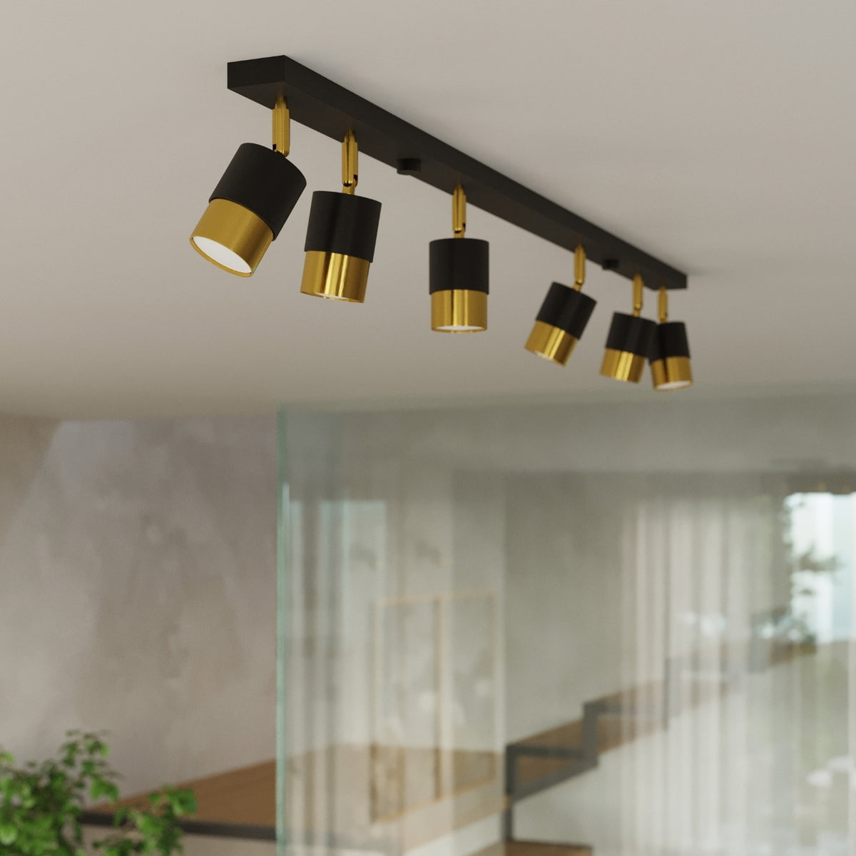 NERO wandlamp in zwart met goud