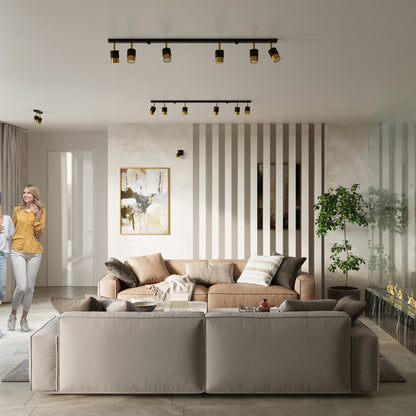 NERO 3 plafondlamp zwart met goud
