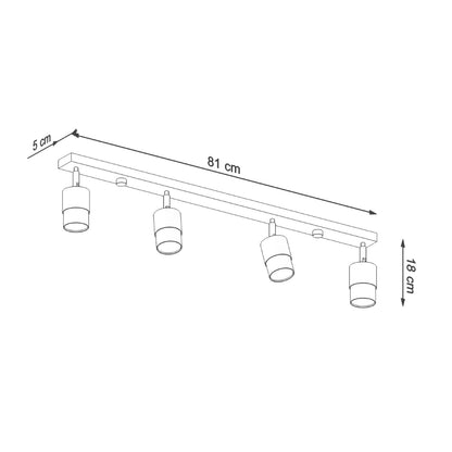NERO 4 plafondlamp zwart met goud