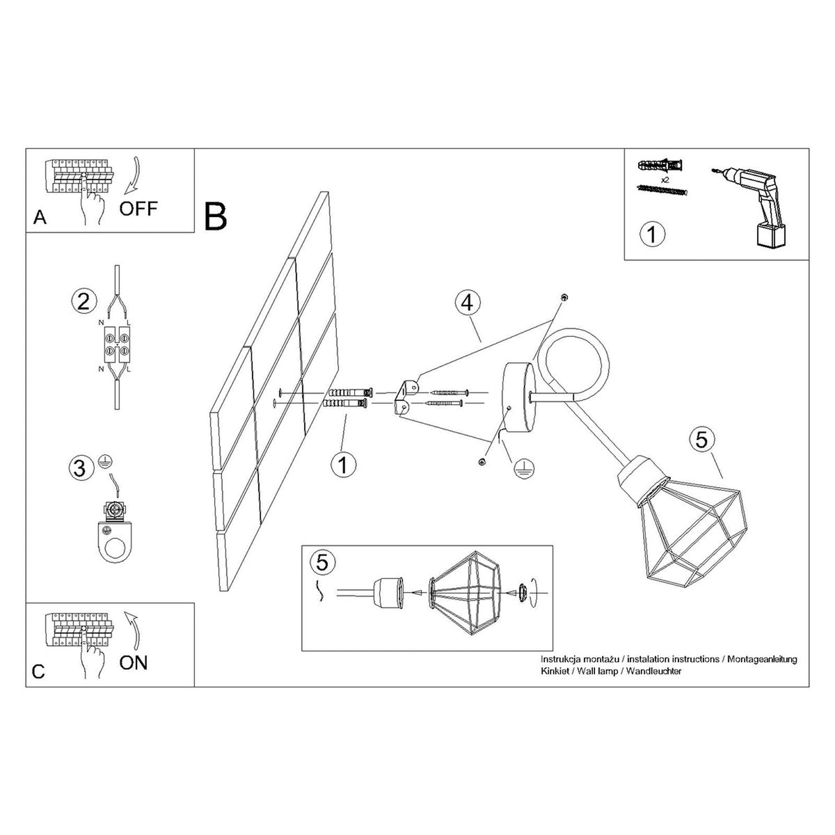 ARTEMIS 1S wandlamp zwart