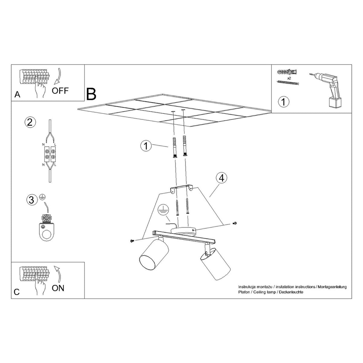 LEMMI 2 plafondlamp zwart
