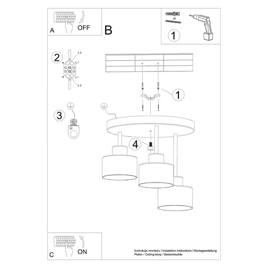SAVAR 3 plafondlamp