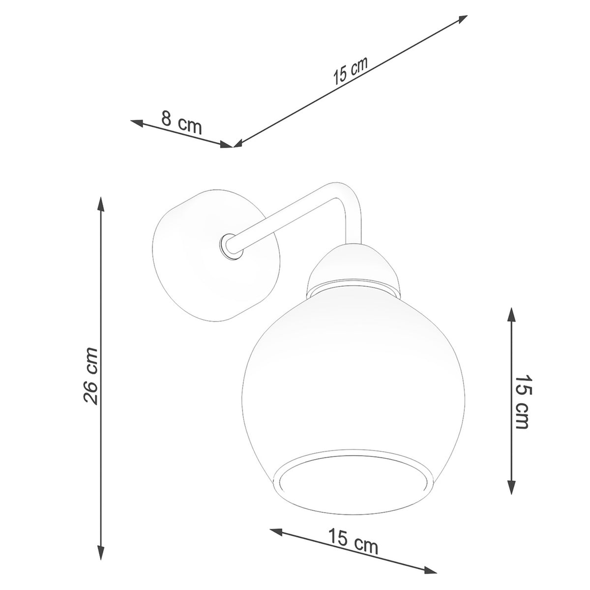 ALINO 1 wandlamp zwart